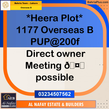 10 Marla Residential Plot for Sale in Overseas B -  Bahria Town, Lahore - (BP-333256)
