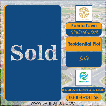 Residential Plot for Sale in Sector F - Tauheed Block -  Bahria Town, Lahore - (BP-333274)