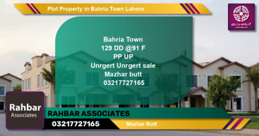 Residential Plot for Sale in Bahria Town, Lahore - (BP-33329)