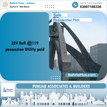 Residential Plot for Sale in Sector E - Rafi Block -  Bahria Town, Lahore - (BP-333348)