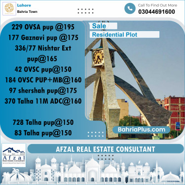 Residential Plot for Sale in Bahria Town, Lahore - (BP-333349)