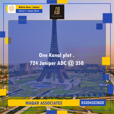 1 Kanal Residential Plot for Sale in Sector C - Janiper Block -  Bahria Town, Lahore - (BP-333354)