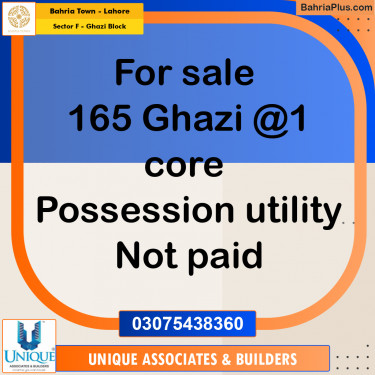 10 Marla Residential Plot for Sale in Sector F - Ghazi Block -  Bahria Town, Lahore - (BP-333404)