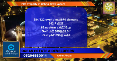 Residential Plot for Sale in Bahria Town, Lahore - (BP-33347)