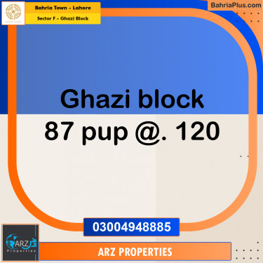 Residential Plot for Sale in Sector F - Ghazi Block -  Bahria Town, Lahore - (BP-333490)