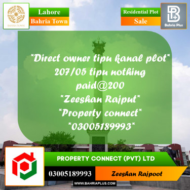 Residential Plot for Sale in Bahria Town, Lahore - (BP-333497)