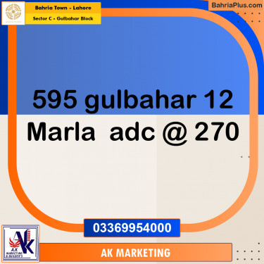 12 Marla Residential Plot for Sale in Sector C - Gulbahar Block -  Bahria Town, Lahore - (BP-333533)