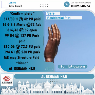 Residential Plot for Sale in Bahria Orchard, Lahore - (BP-333589)
