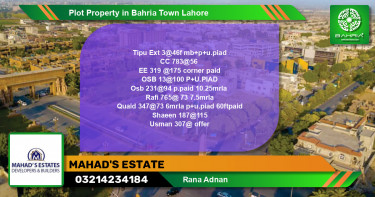 Residential Plot for Sale in Bahria Town, Lahore - (BP-33361)