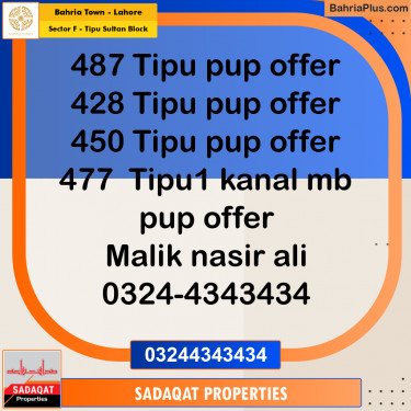 10 Marla Residential Plot for Sale in Sector F - Tipu Sultan Block -  Bahria Town, Lahore - (BP-333647)