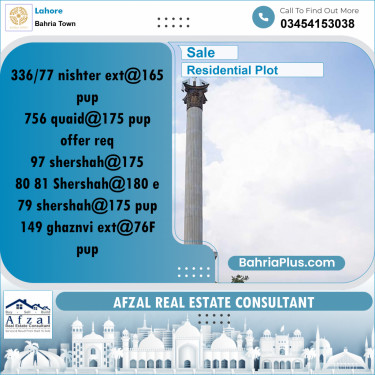 Residential Plot for Sale in Bahria Town, Lahore - (BP-333649)