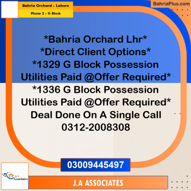 5 Marla Residential Plot for Sale in Phase 2 - G Block -  Bahria Orchard, Lahore - (BP-333672)