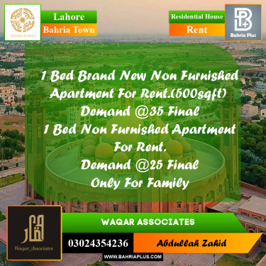 Residential House for Rent in Bahria Town, Lahore - (BP-333854)