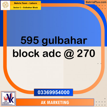 12 Marla Residential Plot for Sale in Sector C - Gulbahar Block -  Bahria Town, Lahore - (BP-333873)