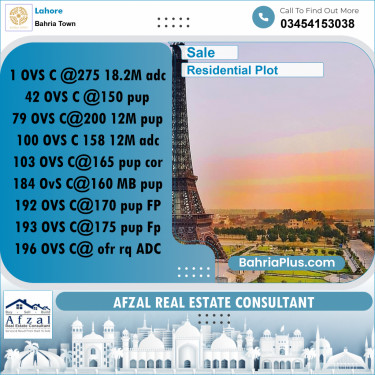Residential Plot for Sale in Bahria Town, Lahore - (BP-333895)