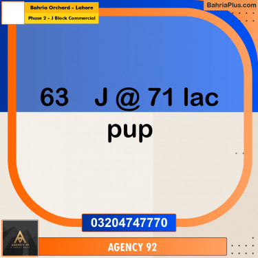 8 Marla Residential Plot for Sale in Phase 2 - J Block Commercial -  Bahria Orchard, Lahore - (BP-333910)