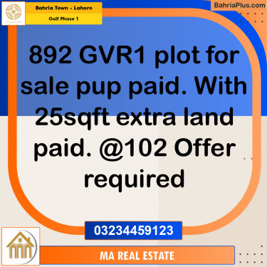 10 Marla Residential Plot for Sale in Golf Phase 1 -  Bahria Town, Lahore - (BP-333924)