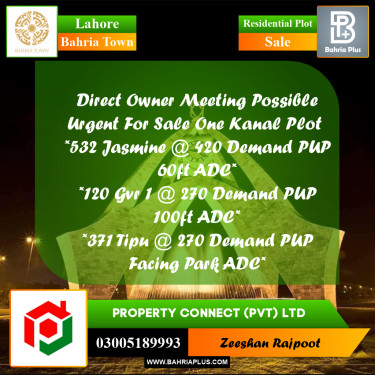 Residential Plot for Sale in Bahria Town, Lahore - (BP-333979)