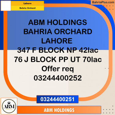 Residential Plot for Sale in Bahria Orchard, Lahore - (BP-334107)