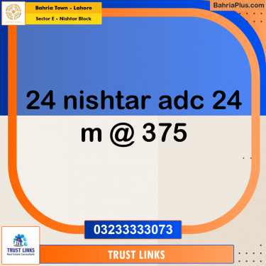 24 Marla Residential Plot for Sale in Sector E - Nishtar Block -  Bahria Town, Lahore - (BP-334110)