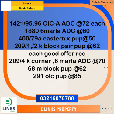 Residential Plot for Sale in Bahria Orchard, Lahore - (BP-334143)
