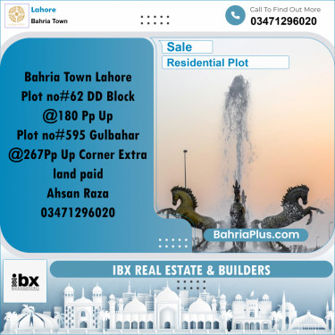 10 Marla Residential Plot for Sale in Bahria Town, Lahore - (BP-334162)
