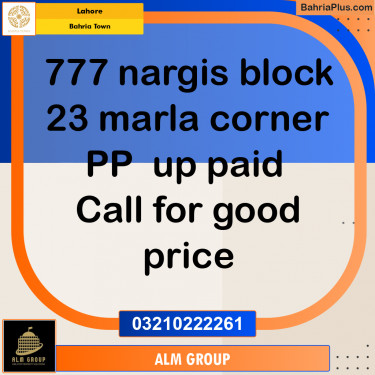 23 Marla Residential Plot for Sale in Bahria Town, Lahore - (BP-334176)