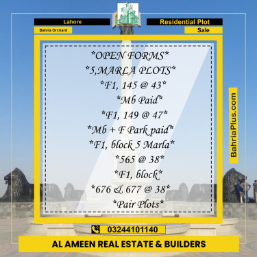 Residential Plot for Sale in Bahria Orchard, Lahore - (BP-334306)