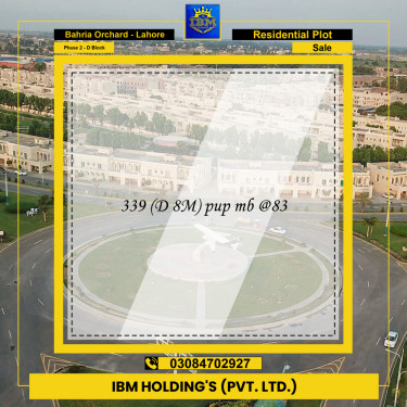 8 Marla Residential Plot for Sale in Phase 2 - D Block -  Bahria Orchard, Lahore - (BP-334307)