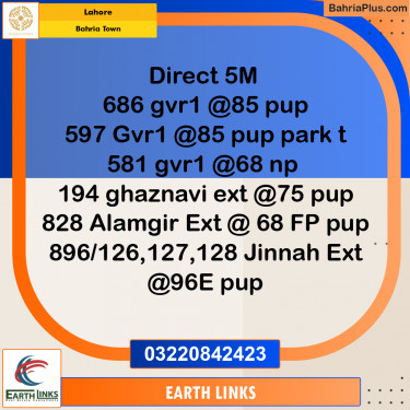 Residential Plot for Sale in Bahria Town, Lahore - (BP-334393)