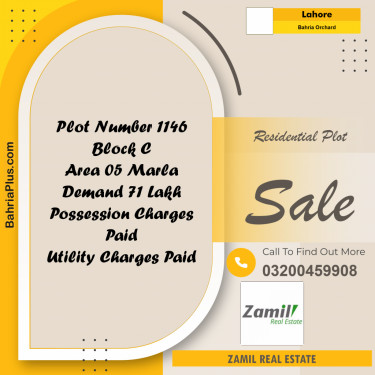 5 Marla Residential Plot for Sale in Bahria Orchard, Lahore - (BP-334561)