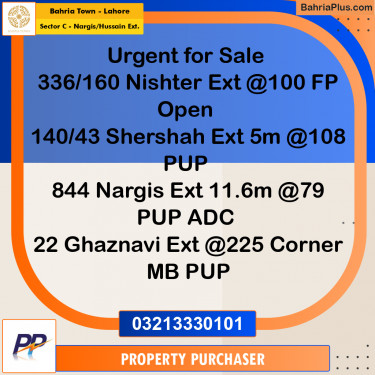 12 Marla Residential Plot for Sale in Sector C - Nargis/Hussain Ext. -  Bahria Town, Lahore - (BP-334591)