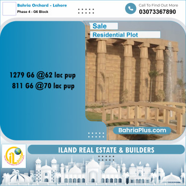 10 Marla Residential Plot for Sale in Phase 4 - G6 Block -  Bahria Orchard, Lahore - (BP-334609)