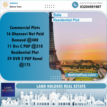 Residential Plot for Sale in Bahria Town, Lahore - (BP-334775)