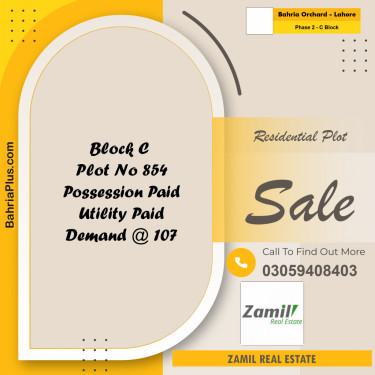 8 Marla Residential Plot for Sale in Phase 2 - C Block -  Bahria Orchard, Lahore - (BP-334803)
