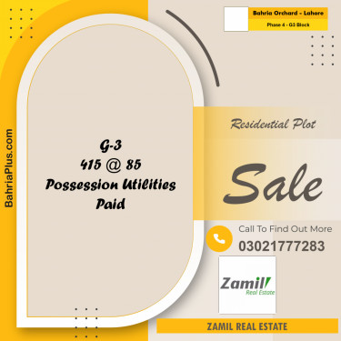 10 Marla Residential Plot for Sale in Phase 4 - G3 Block -  Bahria Orchard, Lahore - (BP-334840)