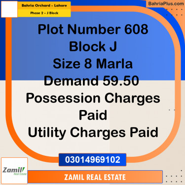 8 Marla Residential Plot for Sale in Phase 2 - J Block -  Bahria Orchard, Lahore - (BP-334842)