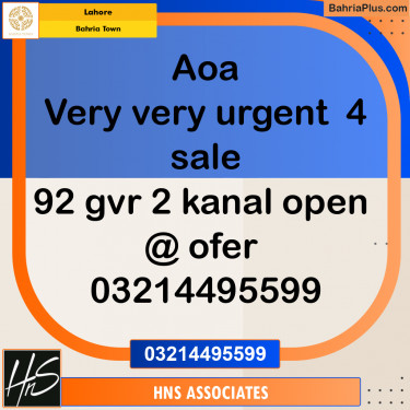 Residential Plot for Sale in Bahria Town, Lahore - (BP-334998)