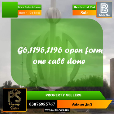 10 Marla Residential Plot for Sale in Phase 4 - G6 Block -  Bahria Orchard, Lahore - (BP-335054)