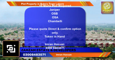 Residential Plot for Sale in Bahria Town, Lahore - (BP-33506)