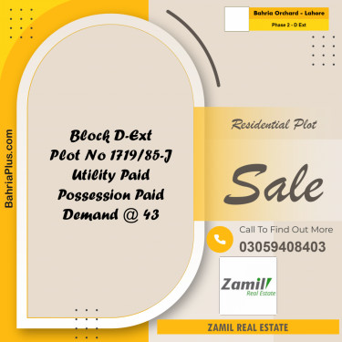 5 Marla Residential Plot for Sale in Phase 2 - D Ext -  Bahria Orchard, Lahore - (BP-335079)