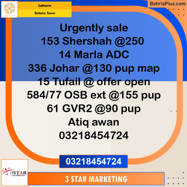 Residential Plot for Sale in Bahria Town, Lahore - (BP-335115)