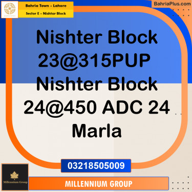 1 Kanal Residential Plot for Sale in Sector E - Nishtar Block -  Bahria Town, Lahore - (BP-335134)