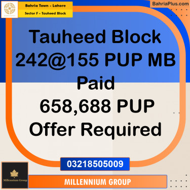 10 Marla Residential Plot for Sale in Sector F - Tauheed Block -  Bahria Town, Lahore - (BP-335136)