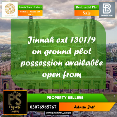 5 Marla Residential Plot for Sale in Sector E - Jinnah Ext. Block -  Bahria Town, Lahore - (BP-335173)
