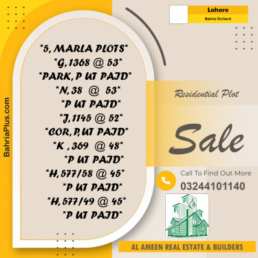 Residential Plot for Sale in Bahria Orchard, Lahore - (BP-335184)