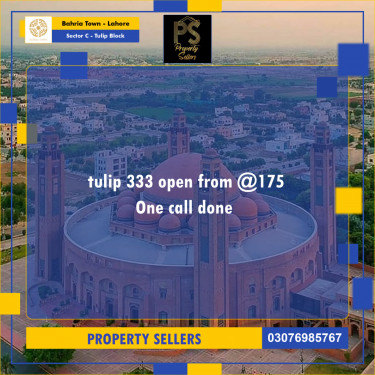 10 Marla Residential Plot for Sale in Sector C - Tulip Block -  Bahria Town, Lahore - (BP-335425)