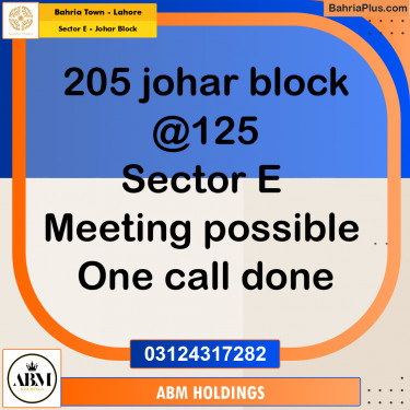 10 Marla Residential Plot for Sale in Sector E - Johar Block -  Bahria Town, Lahore - (BP-335473)