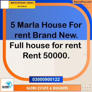 5 Marla Residential House for Rent in OLC-B Block -  Bahria Orchard, Lahore - (BP-335554)