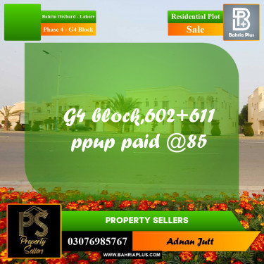 10 Marla Residential Plot for Sale in Phase 4 - G4 Block -  Bahria Orchard, Lahore - (BP-335632)